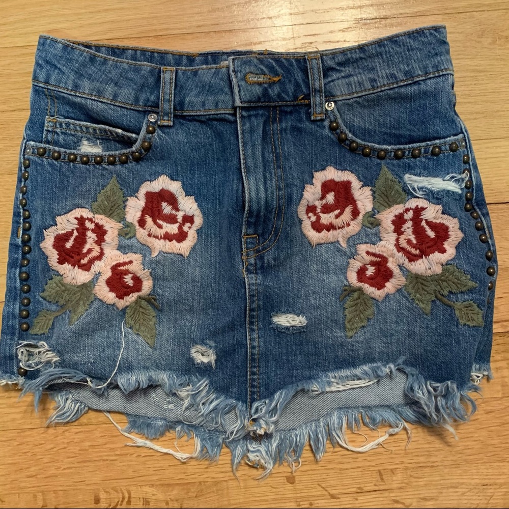 Free People Jean Skirt